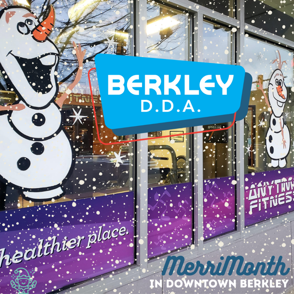 Berkley D.D.A snowman window display, Anytime Fitness.