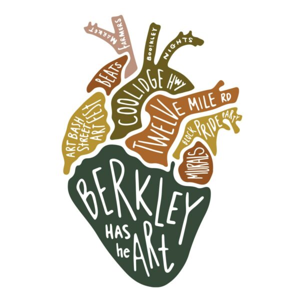 Berkley art festival event and street names illustration.
